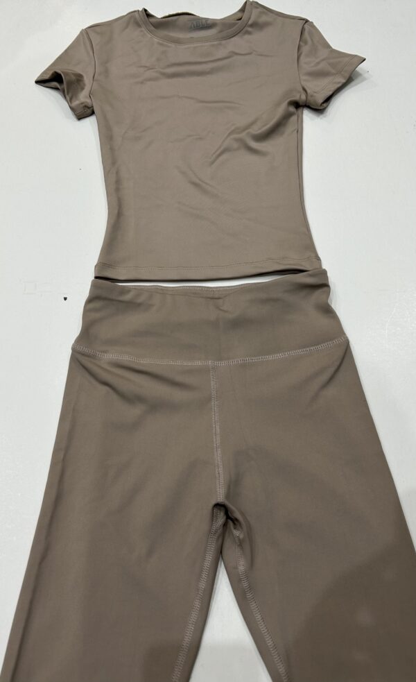 Sand beige short sleeve top - Image 3